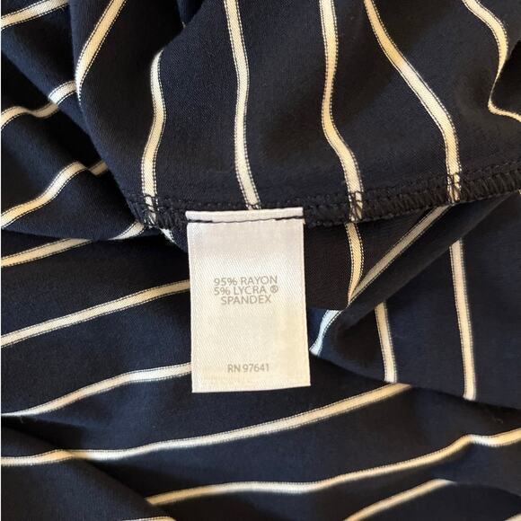 J.Jill Wearever Striped Long Sleeve Tunic Top Size Small Tall Navy White Coastal - Picture 4 of 8